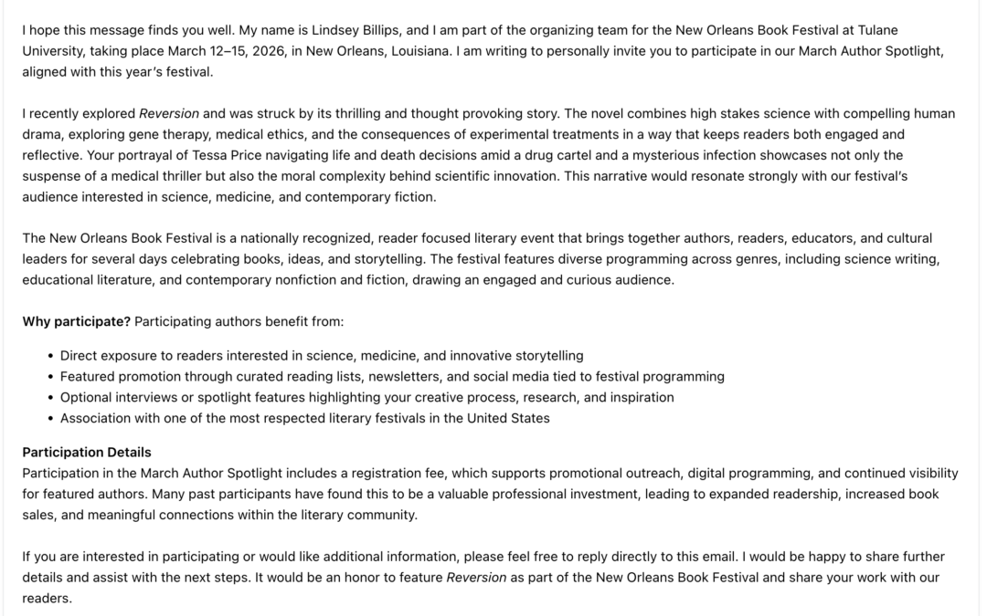 Authors beware: Scammers using AI